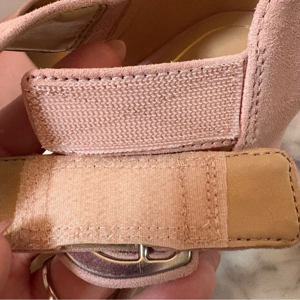 Vionic Dusty Pink Suede Block Heel Sandals - Picture 9 of 12